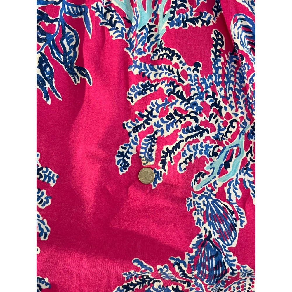 Lilly Pulitzer Sloane Pink Coral Reef Print XS Maxi Dress V-Neck Resort Gown - Picture 8 of 8